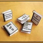 Custom Miniature Book Charms - Includes 5 In Set -..