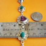 Vintage Heart Link Sterling Silver Bracelet -..